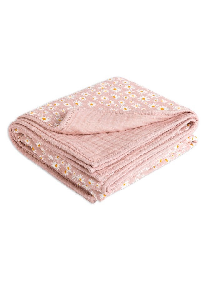 babyletto 100% Organic Cotton Quilt, GOTS-Certified, 3-Layers of Ultra-Soft and Breathable Muslin - Daisy - Image 4
