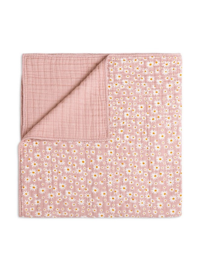 babyletto 100% Organic Cotton Quilt, GOTS-Certified, 3-Layers of Ultra-Soft and Breathable Muslin - Daisy - Image 1