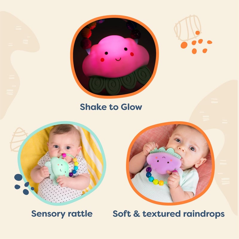 B. toys â€“ Baby Light â€“ Up Cloud Rattle â€“ Rain â€“ Glow Squeeze â€“ Sensory Development & Comfort - Teething Rattle Toys for Babies 3+ Years Months - Image 5
