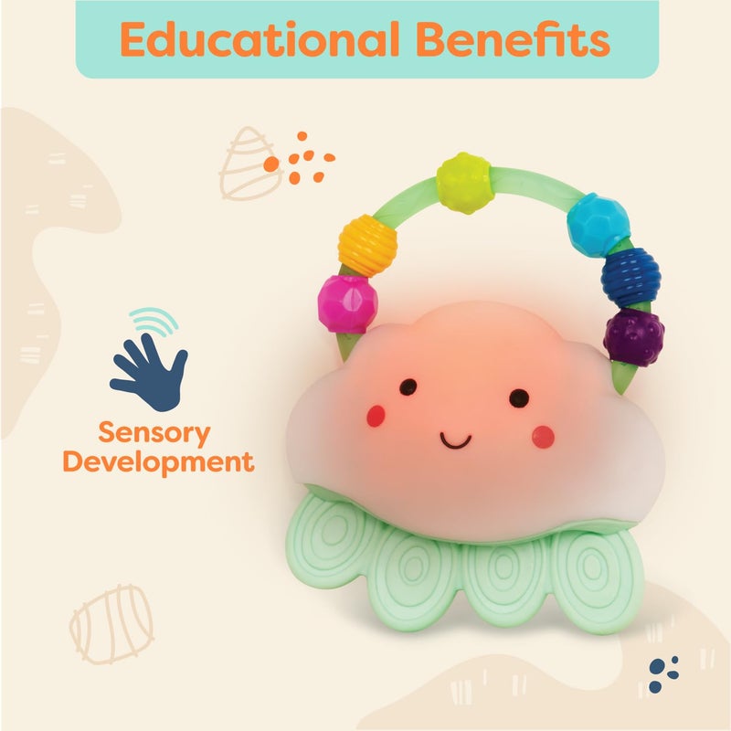 B. toys â€“ Baby Light â€“ Up Cloud Rattle â€“ Rain â€“ Glow Squeeze â€“ Sensory Development & Comfort - Teething Rattle Toys for Babies 3+ Years Months - Image 4