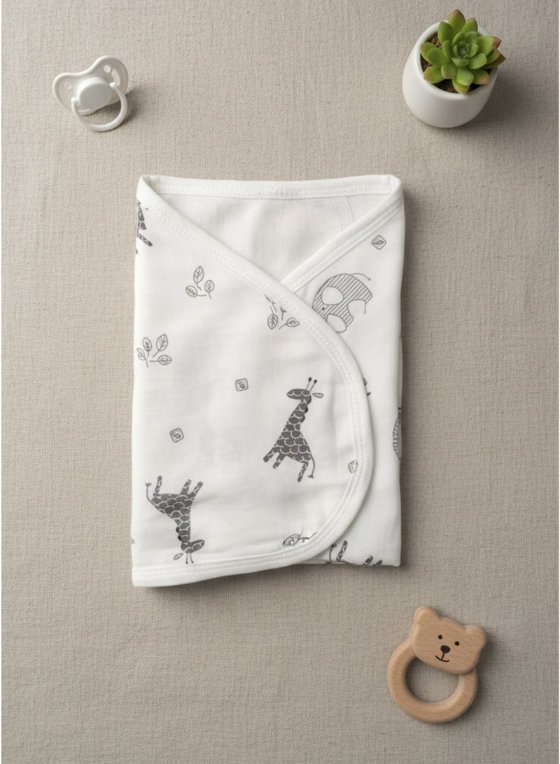 Baby Swaddle Blanket & Cap Set – Soft Cotton Newborn Wrap with Cute Animal Prints & Dr.isla Anti-Choking Baby Glass Bottle – Anti-Colic, BPA-Free, for Newborns 0–3 Months (160ml) Bundle - Image 3