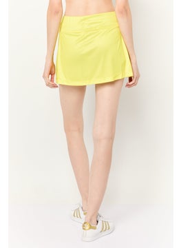 Adidas Women Sportswear Fit Brand Logo Tennis Skort, Yellow  - Image 4