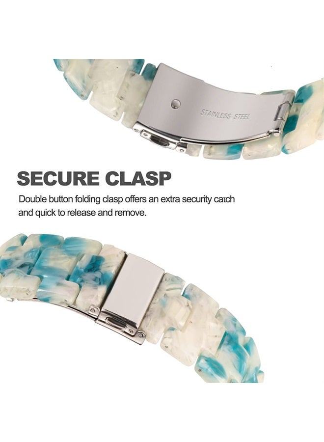 DEALELE Bands Compatible with Samsung Galaxy Watch 6/6 Classic / 5/5 Pro/Galaxy Watch 4/4 Classic / 3 41mm / Active 2, 20mm Colorful Resin Replacement Strap for Women Men(Fluorescent blue) - Image 3