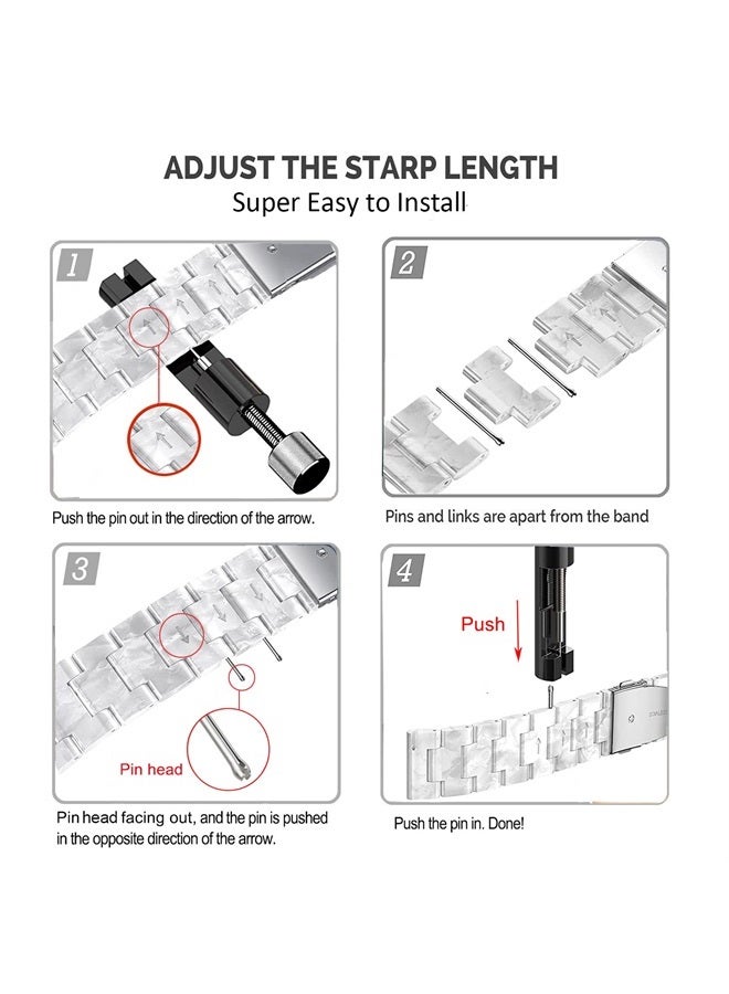 DEALELE Bands Compatible with Samsung Galaxy Watch 6/6 Classic / 5/5 Pro/Galaxy Watch 4/4 Classic / 3 41mm / Active 2, 20mm Colorful Resin Replacement Strap for Women Men(Fluorescent blue) - Image 4