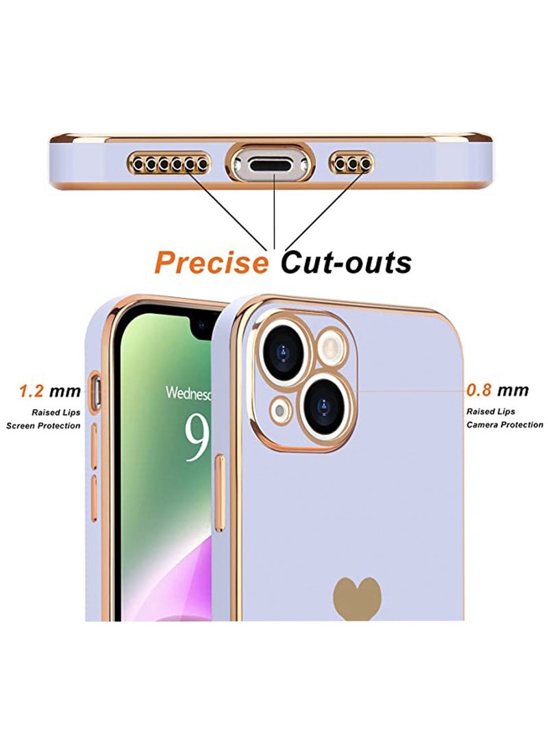 X-level - iPhone 14 Plus Phone Case,Soft Shiny Back Cover Protection Case,Raised Full Camera Protection Buffer Silicone Shockproof Phone Case Suitable for IPhone 14 Plus Purple - Image 1