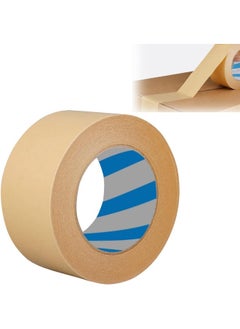 1pc Kraft Paper Packing Tape 5cm Wide x 33 Yards Long, Writable Non-Coated Surface for Masking Sealing Packaging Use, Easy to Tear