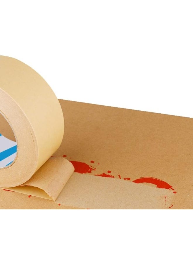 Rubik - 1pc Kraft Paper Packing Tape 5cm Wide x 33 Yards Long, Writable Non-Coated Surface for Masking Sealing Packaging Use, Easy to Tear - Image 1