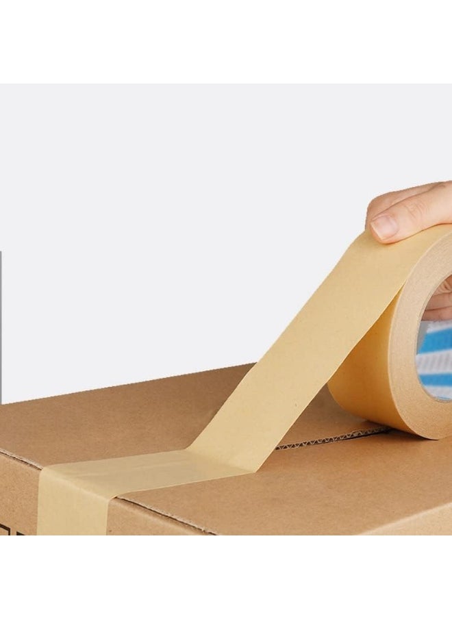 Rubik - 1pc Kraft Paper Packing Tape 5cm Wide x 33 Yards Long, Writable Non-Coated Surface for Masking Sealing Packaging Use, Easy to Tear - Image 1