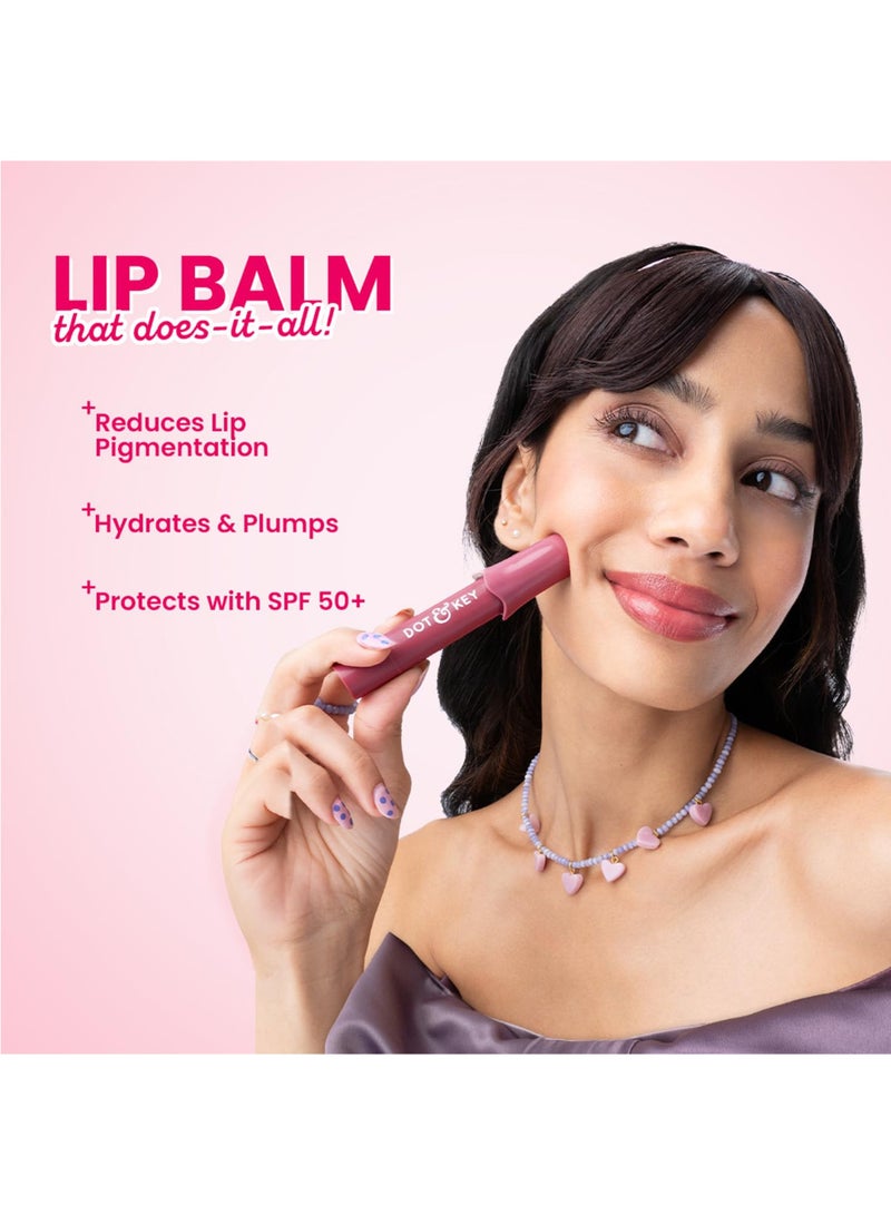 Dot & Key Meltie Lip Balm SPF 50+ In-Vivo Tested With 2% Kojic & Vitamin C | Hydrates Dry, Chapped Lips, Lightens Pigmentation, Brightens Lips | With Shea & Mango Butters, Peptide Infused | Berry Crumble | 4g - Image 3