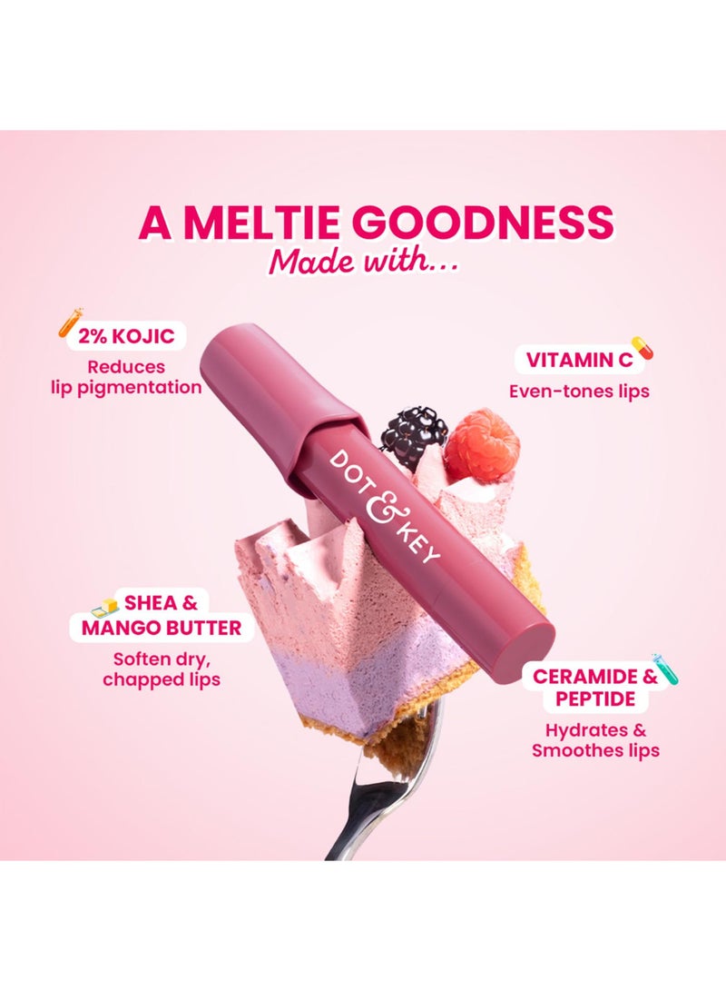 Dot & Key Meltie Lip Balm SPF 50+ In-Vivo Tested With 2% Kojic & Vitamin C | Hydrates Dry, Chapped Lips, Lightens Pigmentation, Brightens Lips | With Shea & Mango Butters, Peptide Infused | Berry Crumble | 4g - Image 4