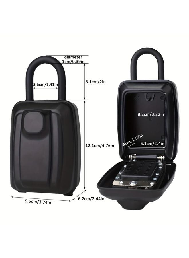 Black Waterproof Digital Key Safe with Secure Code Durable Outdoor Key Case for Home Garage Office - Image 2