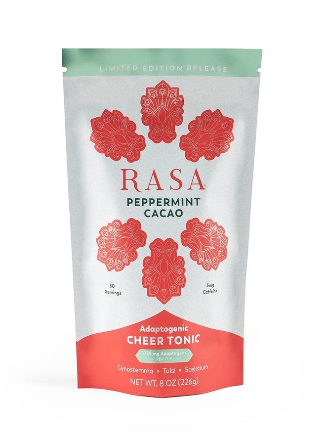 RASA Peppermint Cacao - Adaptogenic Mushroom Coffee Alternative | Vegan, Keto, Whole 30, Ayurveda Wellness Tonic with Chaga + Reishi (8 oz. / 30 Servings) - Image 1