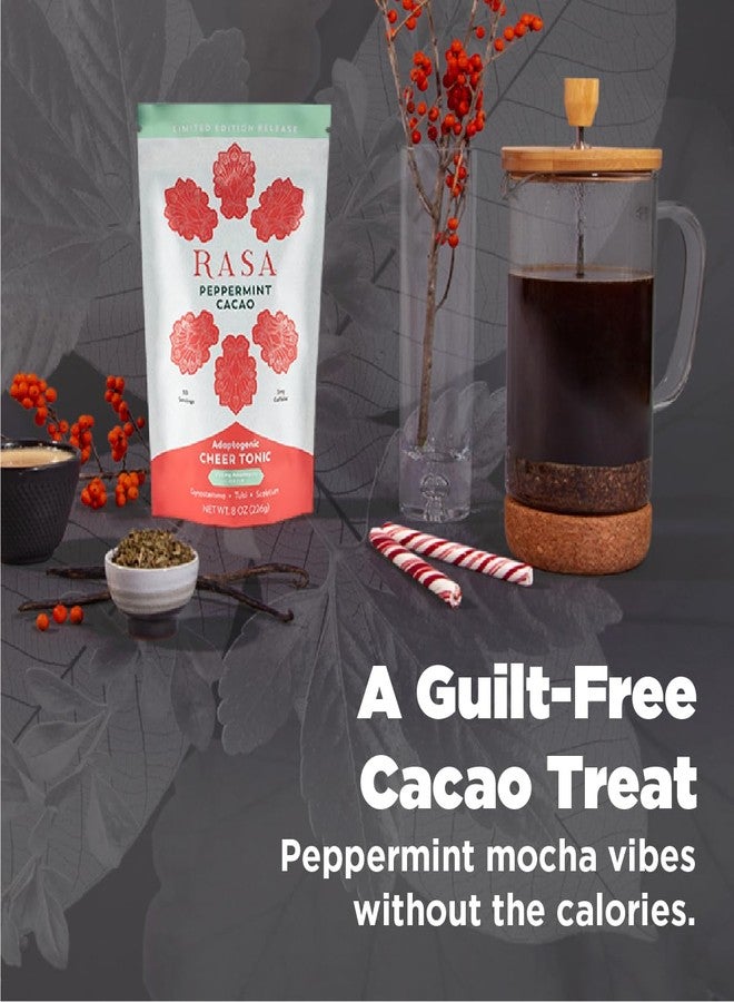 RASA Peppermint Cacao - Adaptogenic Mushroom Coffee Alternative | Vegan, Keto, Whole 30, Ayurveda Wellness Tonic with Chaga + Reishi (8 oz. / 30 Servings) - Image 5