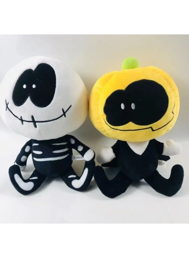 Sale  Friday Night Funkin Skid And Pump Pumpkin Stuffed Plush Toys Soft PP Cotton Filling For Children Gifts-Specifications:25cm Scarecrow In Stock-Color:12-30cm - Image 4