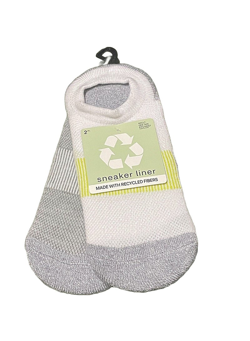 Sneaker Liner Socks Adult One Size Fits Most, 6 Pair White Grey Black, Packs Of 3  - Image 4