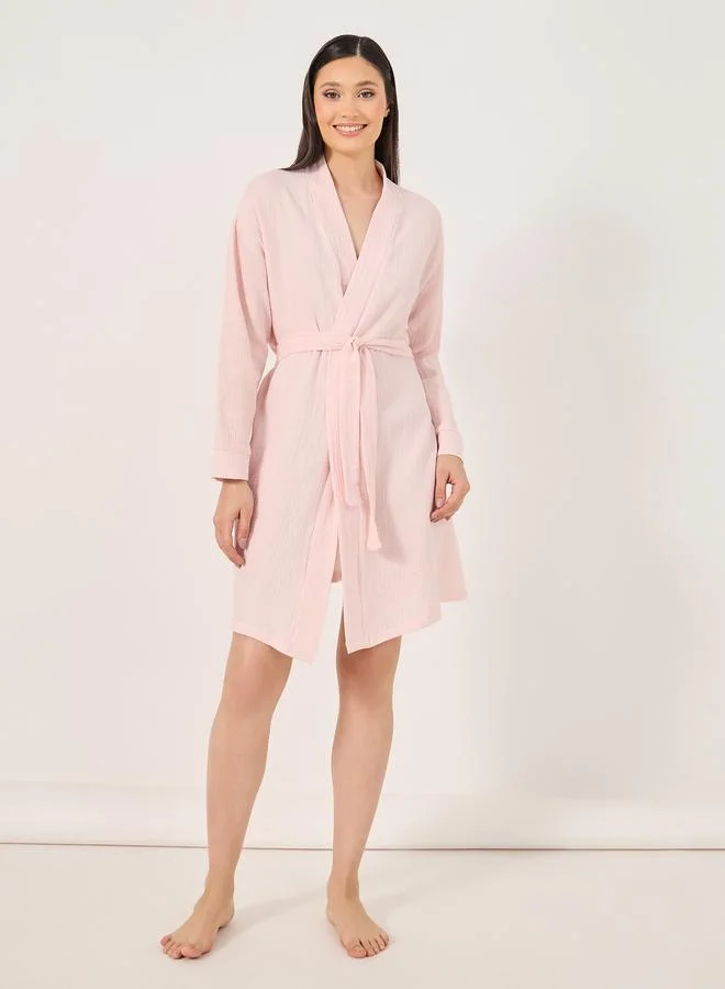 Styli Styli Cotton Gauze Belted Robe
