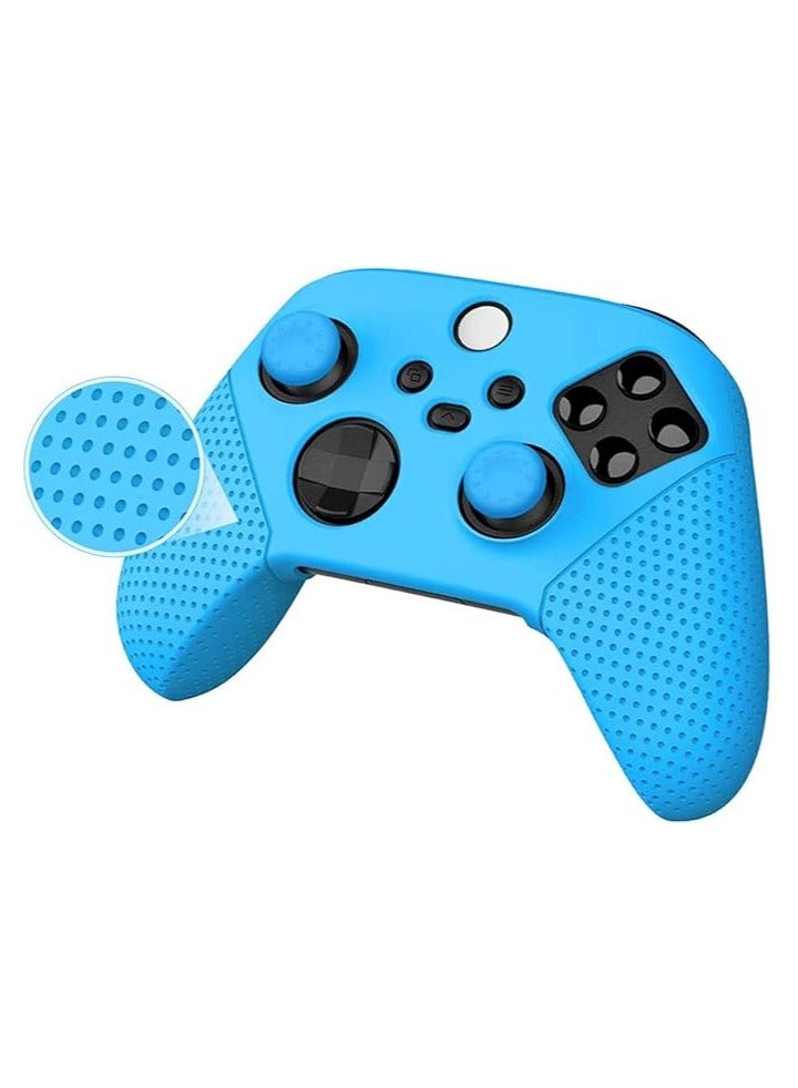 جراب سيليكون لذراع التحكم Xbox سلسلة X/S، لاصقة حماية مطاط لذراع التحكم مع مقابض ابهام (ازرق)  - Image 1