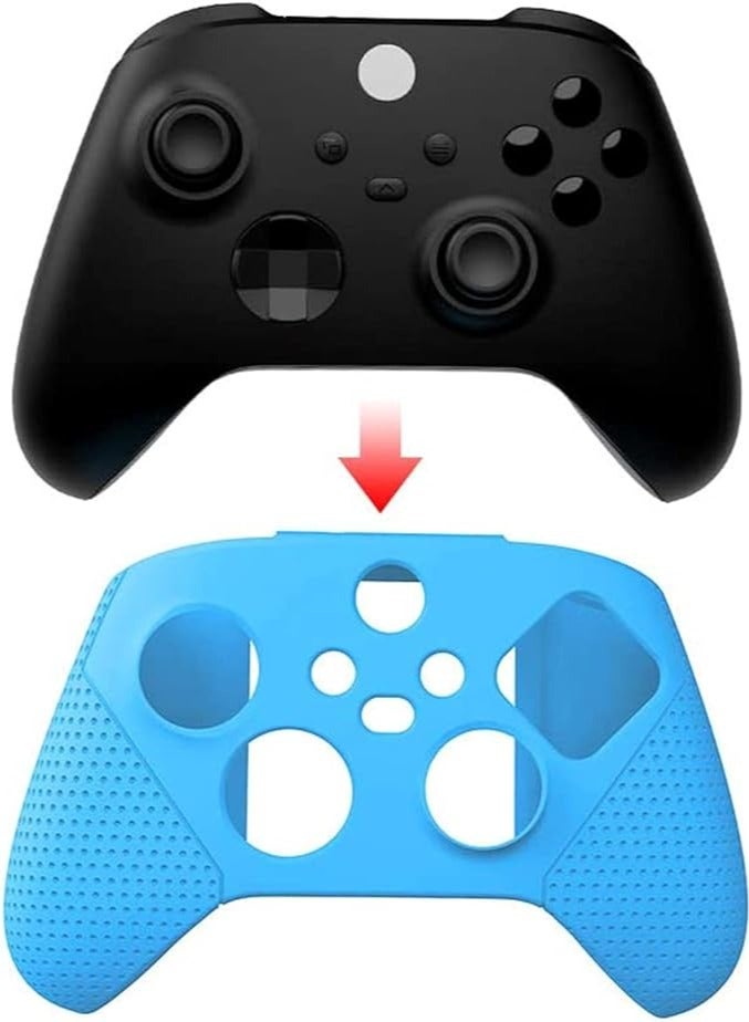 جراب سيليكون لذراع التحكم Xbox سلسلة X/S، لاصقة حماية مطاط لذراع التحكم مع مقابض ابهام (ازرق)  - Image 2