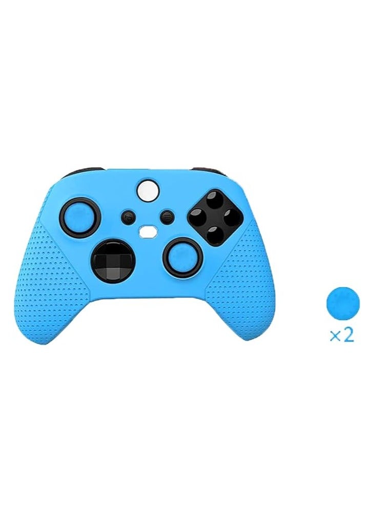 جراب سيليكون لذراع التحكم Xbox سلسلة X/S، لاصقة حماية مطاط لذراع التحكم مع مقابض ابهام (ازرق)  - Image 5
