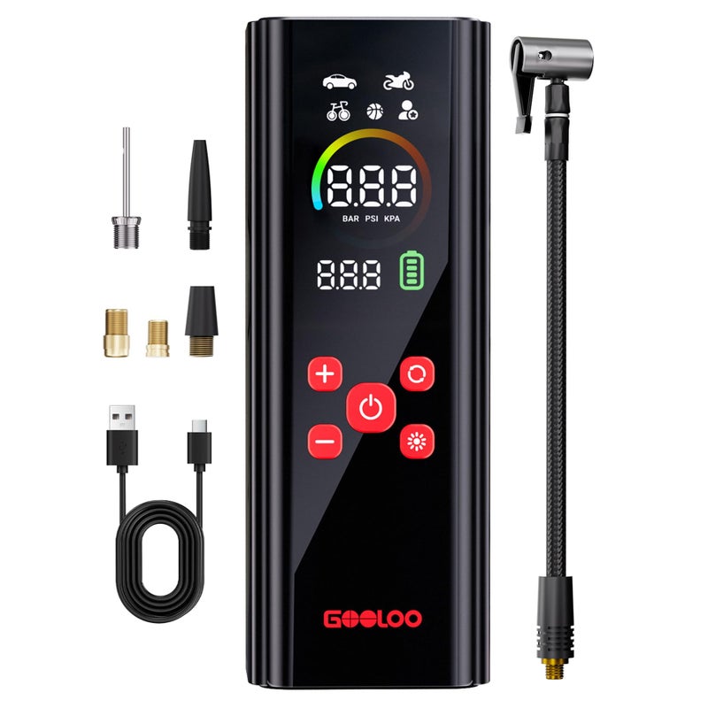 GOOLOO AP150 PRO Tire Inflator Portable Air Compressor Upgraded UI Color LED Screen 4X Faster Car Air Pump with Pressure Gauge 12V Electric Tire Pump with Auto Shutoff for CarBikeBall - Image 3