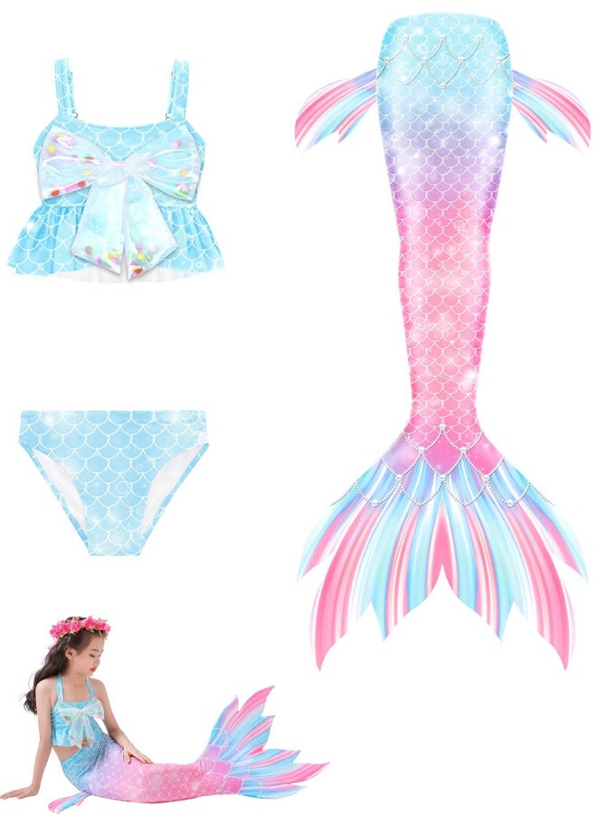 VUCATIN فستان حورية البحر للبنات، ملابس سباحة، فستان حفلة تنكرية، فستان عيد ميلاد، زي تنكري، تنورة حورية البحر (GB96) - Image 1