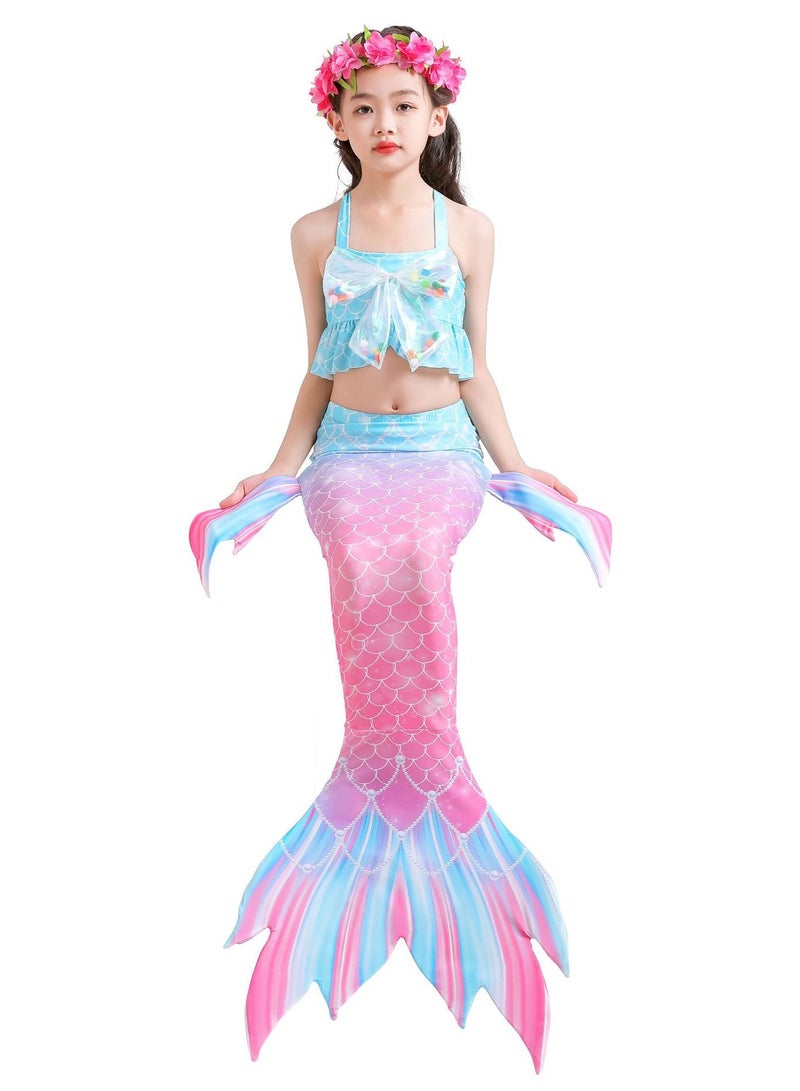 VUCATIN فستان حورية البحر للبنات، ملابس سباحة، فستان حفلة تنكرية، فستان عيد ميلاد، زي تنكري، تنورة حورية البحر (GB96) - Image 2