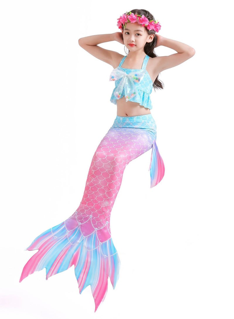 VUCATIN فستان حورية البحر للبنات، ملابس سباحة، فستان حفلة تنكرية، فستان عيد ميلاد، زي تنكري، تنورة حورية البحر (GB96) - Image 3