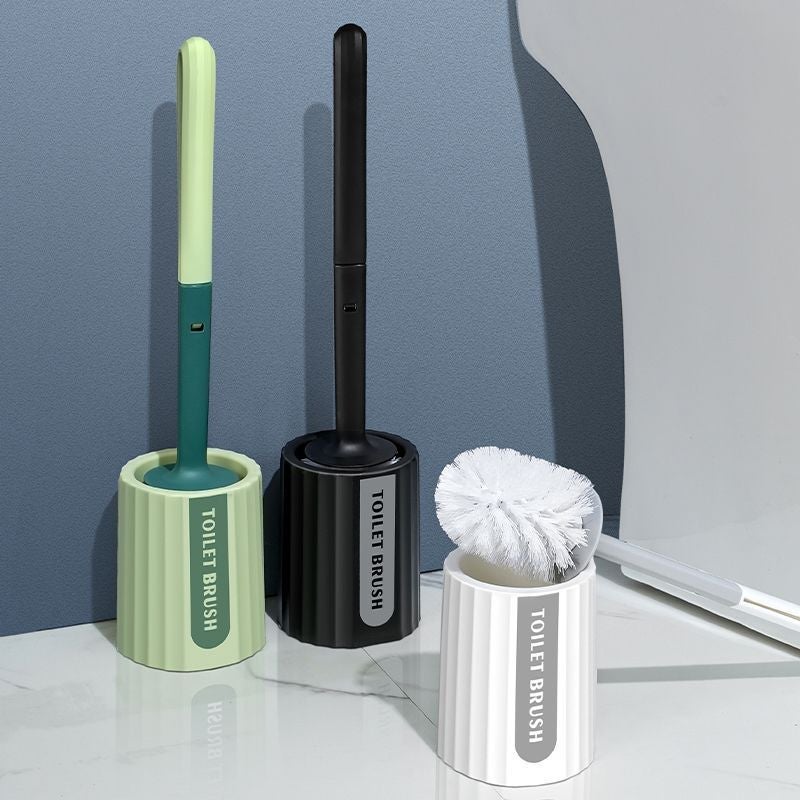 Toilet Brush Suit Dead Angle Household Round Head Toilet Brush With Cleaning Toilet Brush Long Handle Cleaning Brush Base - Image 3