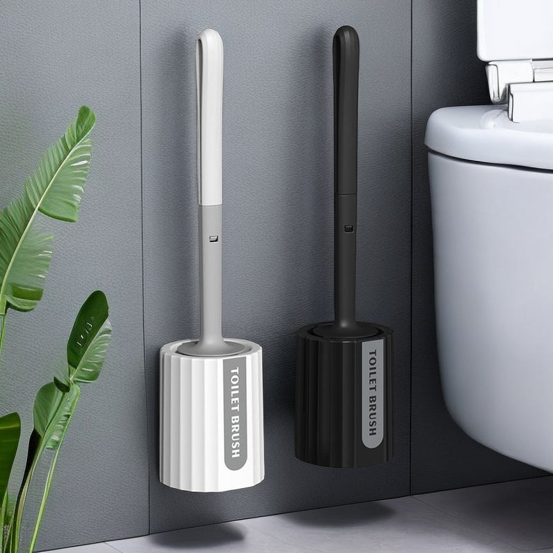 Toilet Brush Suit Dead Angle Household Round Head Toilet Brush With Cleaning Toilet Brush Long Handle Cleaning Brush Base - Image 2