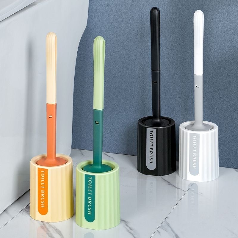 Toilet Brush Suit Dead Angle Household Round Head Toilet Brush With Cleaning Toilet Brush Long Handle Cleaning Brush Base - Image 4