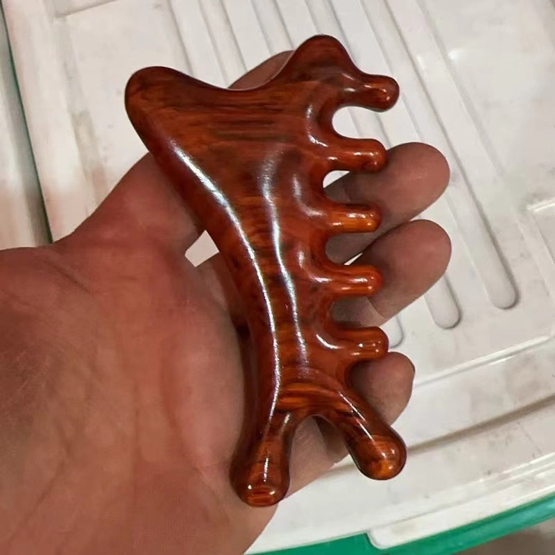 Multi-functional four-in-one massage comb head hair loss therapy scraping dredge meridians scalp face eye sandalwood comb Rosewood monster 4-in-1 