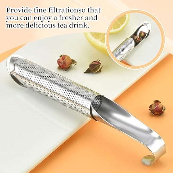 nalaina Tea Infuser For Loose Tea 2 Pcs Stainless Steel Tea Strainer LongHandle Tea Filter Suitable For Loose Leaf Tea Leaf Herbs Rose Or Spice - Image 3