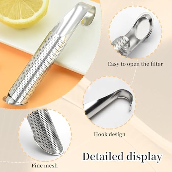 nalaina Tea Infuser For Loose Tea 2 Pcs Stainless Steel Tea Strainer LongHandle Tea Filter Suitable For Loose Leaf Tea Leaf Herbs Rose Or Spice - Image 4