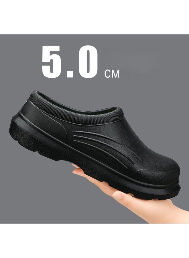 Professional work shoes, unisex safety shoes for chefs, nurses, and doctors. Oil-resistant, waterproof, and non-slip, for men and women, black. - Image 2
