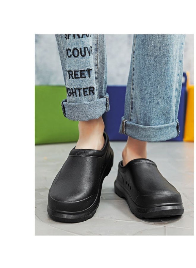 Professional work shoes, unisex safety shoes for chefs, nurses, and doctors. Oil-resistant, waterproof, and non-slip, for men and women, black. - Image 4