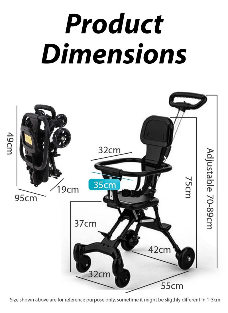DBLEW - Lightweight Compact Baby Airport Travel Stroller with Adjustable Handles and Backrest One Hand Foldable Easy Overhead Airplane Or Car Trunk Storage Shopping Walking Pocket Stroller Cart For Toddler - Image 1
