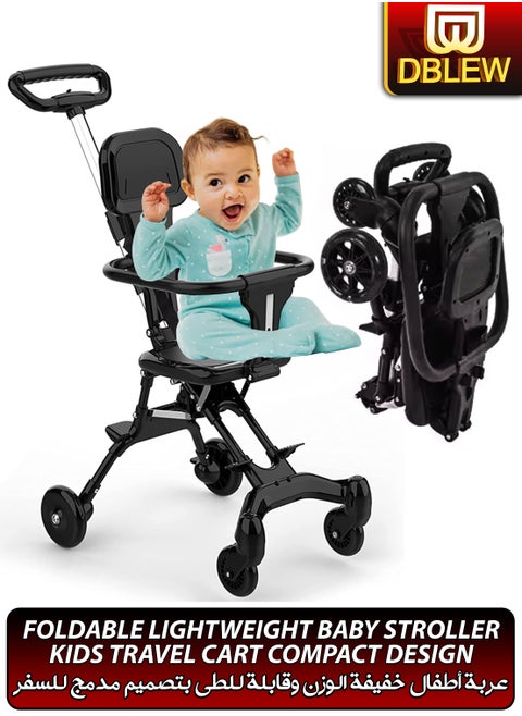 Lightweight Compact Baby Airport Travel Stroller with Adjustable Handles and Backrest One Hand Foldable Easy Overhead Airplane Or Car Trunk Storage Shopping Walking Pocket Stroller Cart For Toddler