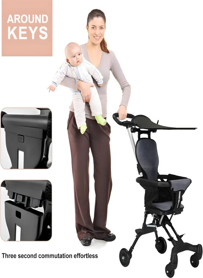 DBLEW Lightweight Compact Baby Airport Travel Stroller with Adjustable Handles and Backrest One Hand Foldable Easy Overhead Airplane Or Car Trunk Storage Shopping Walking Pocket Stroller Cart For Toddler - Image 4