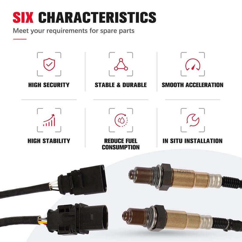 QIJIAUTO O2 Oxygen Sensor Upstream Downstream for Volkswagen Beetle 2012-2014 - 2PCS - Image 5