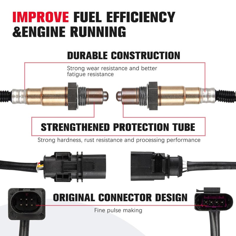 QIJIAUTO O2 Oxygen Sensor Upstream Downstream for Volkswagen Beetle 2012-2014 - 2PCS - Image 4