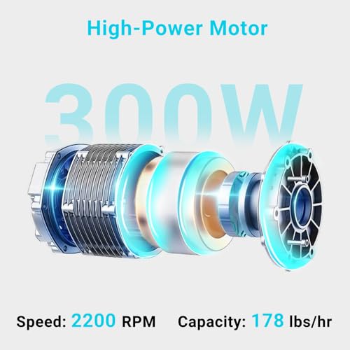 Hurmovae 300W 178 lbs/hr ETL-Listed Dual Blade Electric Ice Shaver Machine with Ice Pick, Ice Crusher for Home Use and Commercial, Shaved Ice Machine, Ice Grinder, Silver - Image 4