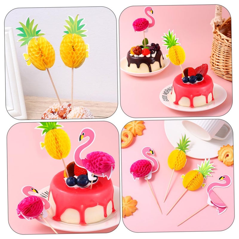 Hawaiian Luau Party Cake Picks 30pcs Pineapple Decorations For Birthday - Image 4