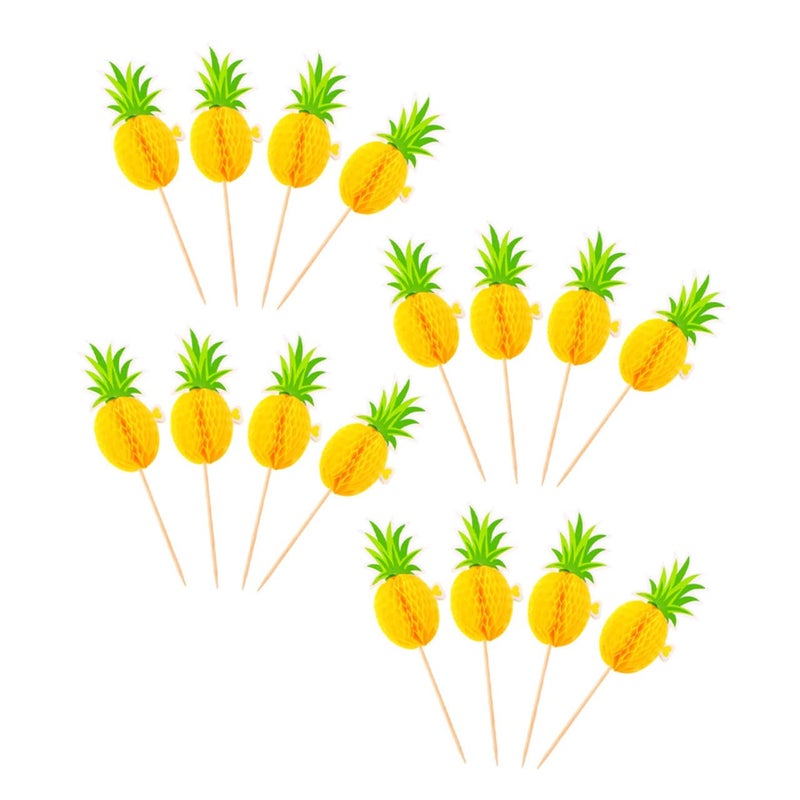 Hawaiian Luau Party Cake Picks 30pcs Pineapple Decorations For Birthday - Image 2