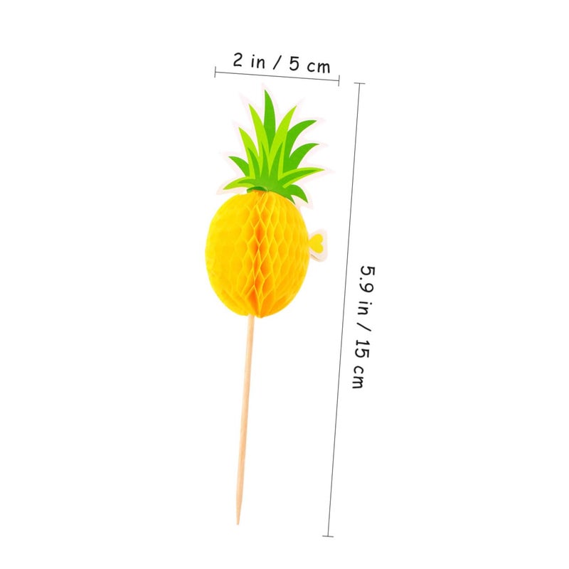 Hawaiian Luau Party Cake Picks 30pcs Pineapple Decorations For Birthday - Image 3