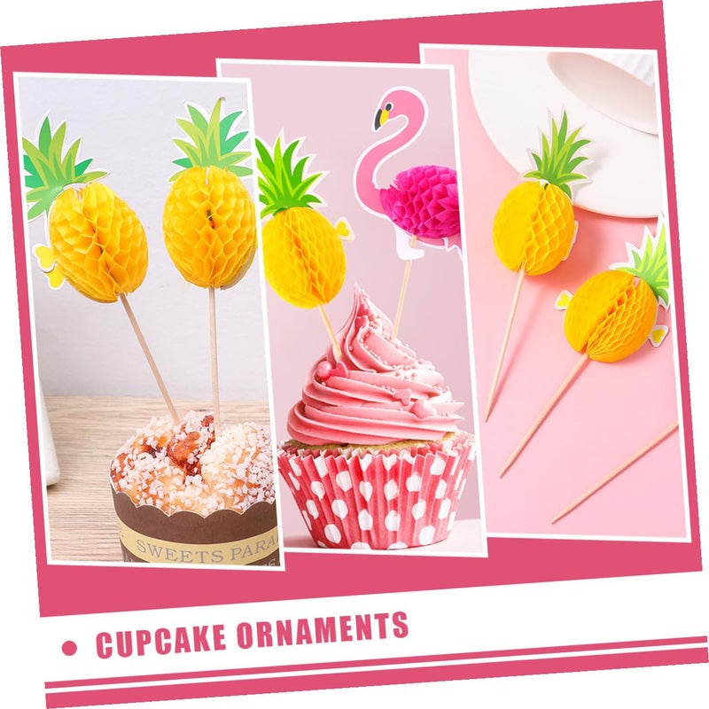 Hawaiian Luau Party Cake Picks 30pcs Pineapple Decorations For Birthday - Image 5