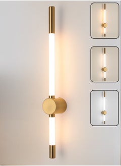 YATAI LIGHTING LED Wall Lights for Bedrooms & Living Rooms - Dimmable Sconces Wall Lighting Fixtures with 3 Color Temperature & High-Quality Metal Construction - Modern Golden Linear Strip Shape  - Image 1