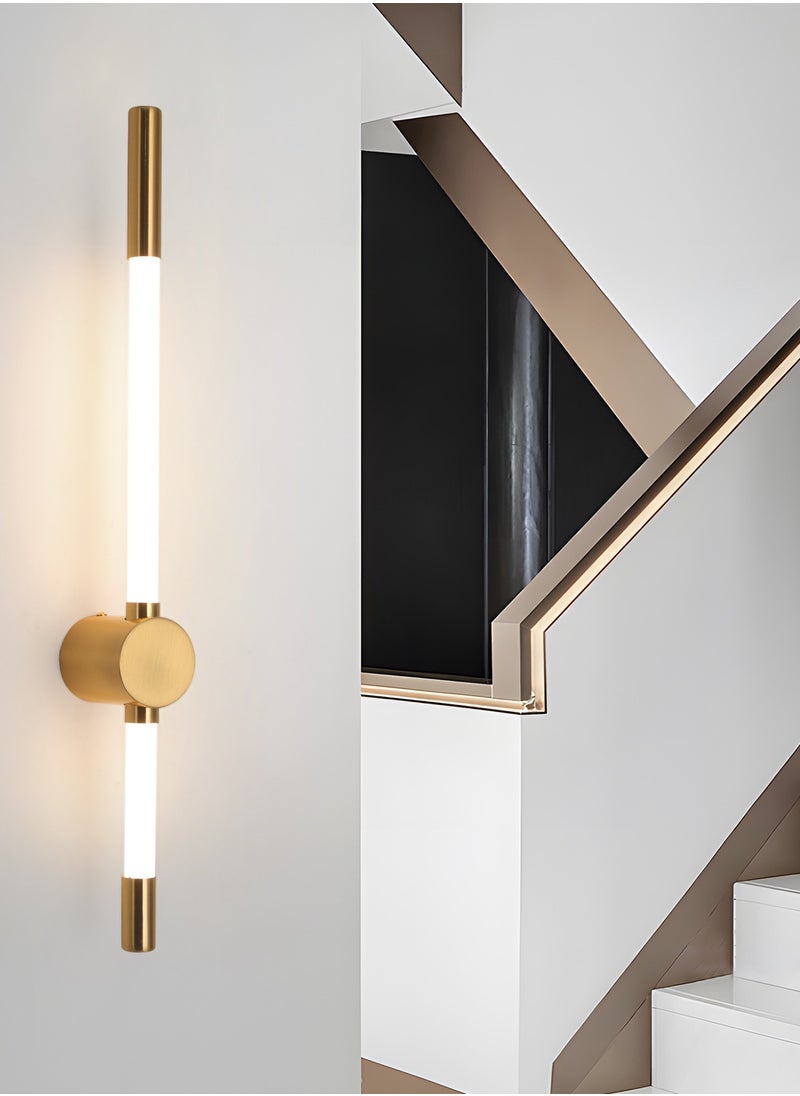 YATAI LIGHTING مصابيح حائط LED لغرف النوم وغرف المعيشة - مصابيح حائط قابلة للتعتيم مع 3 درجات حرارة ألوان وهيكل معدني عالي الجودة - شكل شريط خطي ذهبي عصري  - Image 5