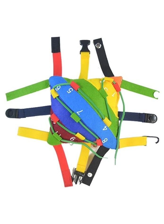 XICEN Buckle Toys Sensory Pillow Fine Motor Development Toy Early Educational Activity Center Travel Toy Plus Threading Counting and Zipper Skills All in One  - Image 1