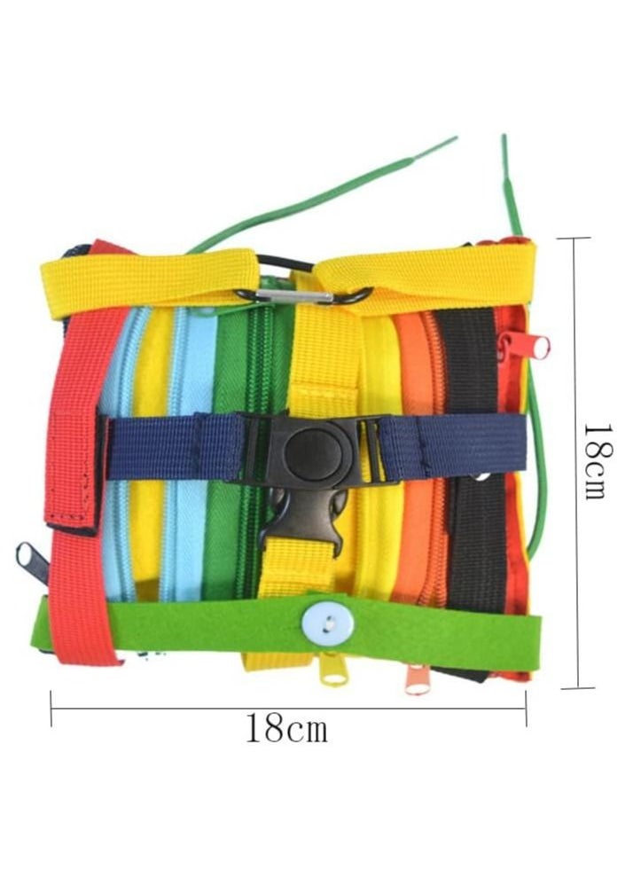 XICEN Buckle Toys Sensory Pillow Fine Motor Development Toy Early Educational Activity Center Travel Toy Plus Threading Counting and Zipper Skills All in One  - Image 4