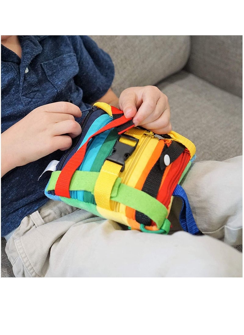 XICEN Buckle Toys Sensory Pillow Fine Motor Development Toy Early Educational Activity Center Travel Toy Plus Threading Counting and Zipper Skills All in One  - Image 5